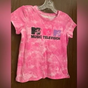MTV T-Shirt Pink Tie Dye Music Television Kids M 7/8